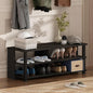 Furinno Turn-N-Tube Shoe Rack, 3-Tier Shoe Organizer, Compact Shoe Storage with Open Shelves, 15.5 x 41.1 x 15.8, Easy Assembly, for Closet Entryway, Office, Garage, Espresso/Black