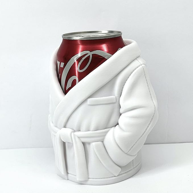 Bathrobe can holder for Beer & Soda, 1pc 4.75" 3D Printed Bath Robe Can Holder, Unique Beer Holder, Spa Day Novelty Gift, Housewarming Present NO CAN or BRUSHES INCLUDED