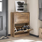 Haotian Shoe Cabinet Storage for Entryway, Narrow Shoe Cabinet with Two Flip Drawers to Save Space, Shoe Rack Cabinet for Front Door Entrance Hallway (Nature)