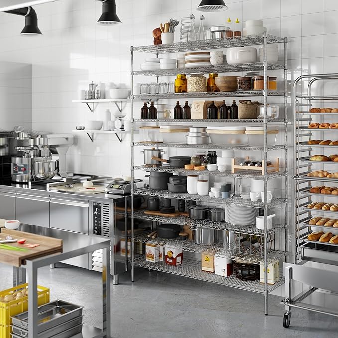 18" Deep x 60" Wide x 96" Height Wire Shelving Kit | 10-Tier | NSF Commercial Storage Rack Unit