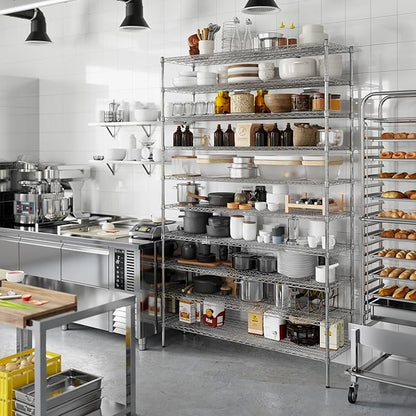 18" Deep x 60" Wide x 96" Height Wire Shelving Kit | 10-Tier | NSF Commercial Storage Rack Unit
