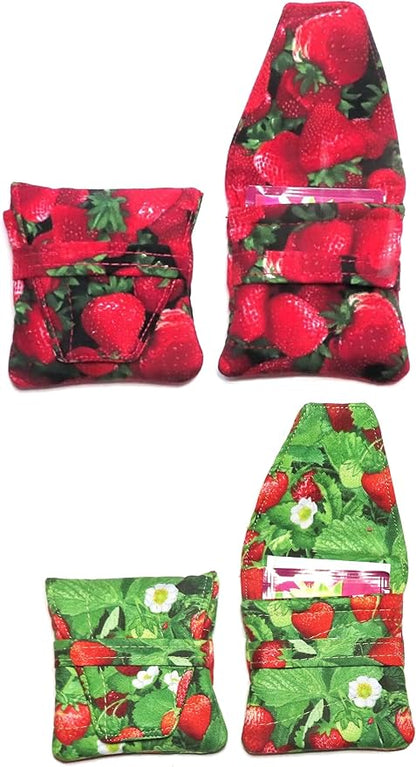 Small Teabag Shaped Tea Bag Wallet, Choice of More Than 12 Fabric Designs, Quilted, Handcrafted, Nothing Falls Out, Secure Hold: Choose from Tea Cups, Honey Bees, Macarons, To Go Cups and More