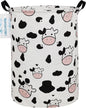 Storage Bin, Canvas Fabric Collapsible Organizer Basket for Laundry Hamper,Toy Bins,Gift Baskets, Bedroom, Clothes,Baby Nursery (Spotted Cow)