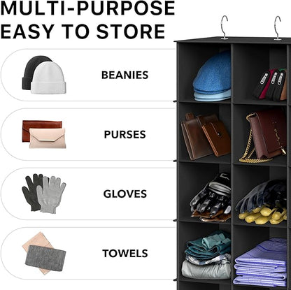 Simple Houseware 24 Section Shelves Hanging Shoes Organizer Holder for Closet, Black