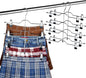Szxc 2 Pack Skirt Pants Hangers with Adjustable Clips - 4 Tier Chrome with Black Vinyl - Non-Slip Durable - Closet Storage Organizer Space Saving (Pants Skirt Hangers (Set of 2)