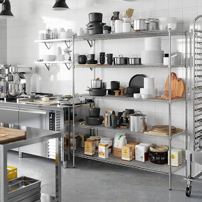 21" Deep x 60" Wide x 74" Height Wire Shelving Kit | 5-Tier | NSF Commercial Storage Rack Unit