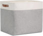DULLEMELO Large Storage Baskets with Handles, Fabric Storage Bins for Organizing Clothes Toys Books, Canvas Storage Bin for Office Bedroom Closet Nursery Laundry Storage (White&Gray)