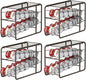 4 Pack Soda Can Organizer, Stackable Metal Can Dispenser for Pantry, Automatic Rolling Canned Food Organizer for Cabinet and Countertop, Brown.