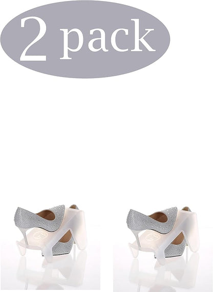 YBM Home Double Shoe Storage Slots Organizer for Closet, Shoe Holder Space Saving Design, Single Unit, 2161-2 Frosty White