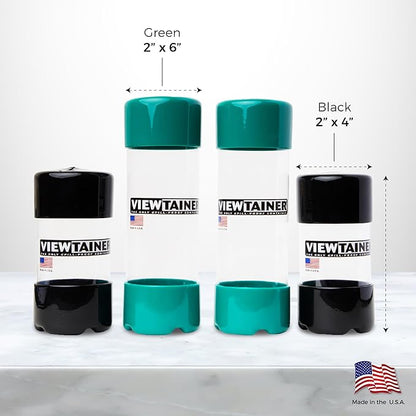 Viewtainer Slit-Top 4 pack - 2" (Black/Green)