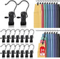 24 Pack Boot Hangers Clips for Closet, Laundry Hooks Hanging Clips Pants Hangers with Clips Legging Organizer Clothes Pins Hanger Clips for Closet Organizer Towel Socks Hats Jeans Home Travel Black