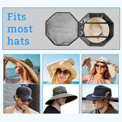 2 Pack Hat Box Cowboy Hats Box Hat Boxes for Women Storage,Cowboy Hats Storage for Travel,Wide Brims Cap Carrier Case for Closet with Handles,Hatbox Storage Boxes Closet Organizers