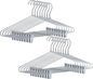 Quality Pant/Skirt Blouse Hanger 100-Pack, Heavy-Duty Skirt Hangers with Clips, Adjustable Clip Pants Hanger, Chrome (Chrome, 100)
