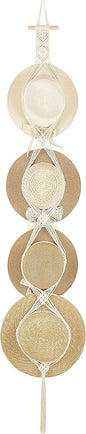 Dahey Macrame Hat Hangers Hat Rack for Wall Cowboy Hat Organizer Hanging Display Hand Weaving Bobo Hat Holder Western Decor for Wide Brim Hats Bowler Fedora Hats, 4 Hat Style