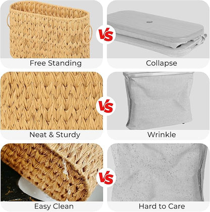 GRANNY SAYS Toilet Paper Storage, Bathroom Storage Basket, Toilet Paper Basket for 6 Mega Rolls, Toilet Paper Holder with Storage, Wicker Basket for Bathroom Accessories