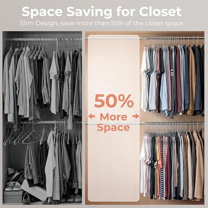 HOUSE DAY Plastic Hangers 20 Pack, Space Saving Clothes Hangers with Built-in Hooks, Durable & Strong Closet Organizers and Storage, Dorm Room Essential, Perfect for Shirts, Coat, Pants, Dress - Grey