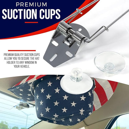 Cowboy Hat Holder - Hat Rack Clip for Western Hats - For Cars, Trucks and Vans - Complete with Suction Cups