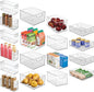 iDesign Stackable Plastic Handle Bin Assortment Set - Storage Organizers for Kitchen, Fridge, Pantry, Home -18 Pack, Clear