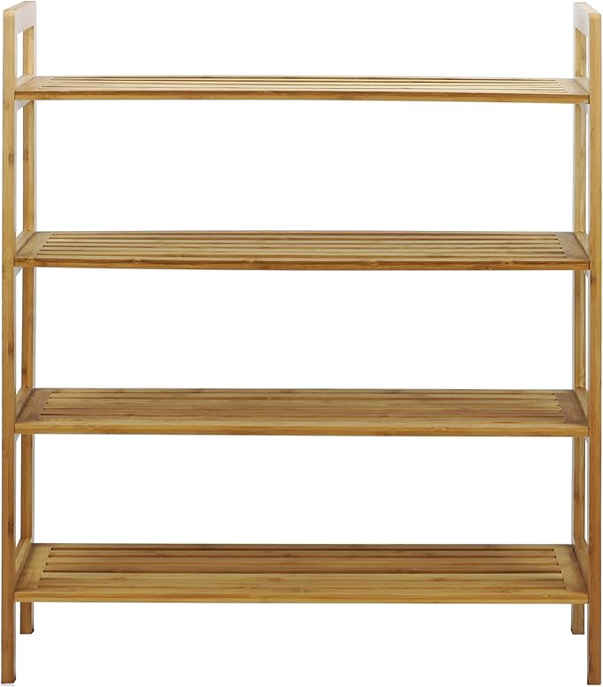 Oceanstar 4-Tier Bamboo, Natural Shoe Rack, Medium