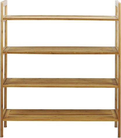 Oceanstar 4-Tier Bamboo, Natural Shoe Rack, Medium
