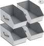 Homsorout Large Closet Storage Cubes - Closet Storage Bins with Dual Handles for Clothes, Towels, Toys, Shelf Organizer Bins for Bedroom, Nursery, Shelves, Small Spaces, Ant Light Gray, 4 Pack