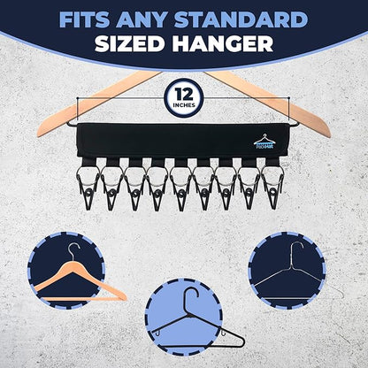 PackHatUSA The Original 18 Hat Organizer and Hat Rack for Your Closet - Transform Clothing Hangers into Hat Racks for Baseball Caps - Make Hat Storage Easy - Universal Fit Hat Holder
