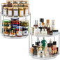 2 Set 2 Tier Non-Skid Acrylic Lazy Susan Organizer - Rotating Spice Rack - Turntable Spinning Organization for Kitchen, Pantry, Countertop, Closet, Bathroom, Vanity, Medicine Cabinet Organizing, 11''