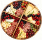 Utoplike Extra Large Acacia Wood Serving Tray, 23.6'' Round Charcuterie Board, Cheese Board with Rotating Base Raised Edge and Removable Dividers for Food, Snacks, Party, Dining