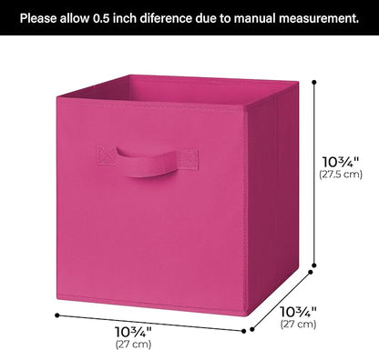 GRANNY SAYS Pink Gradient Cube Storage Bins, 11 Inch Cube Storage Organizer, Fabric Collapsible Storage Bins with Handle, Storage Cubes for Shelves, Closet, 6-Pack