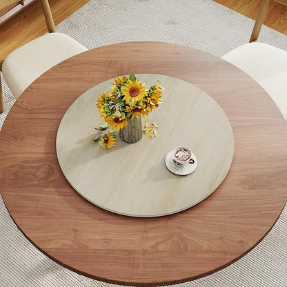 23.6" Sintered Stone Lazy Susan for Table Top- Extra Large Round Lazy Susan Organizer - Kitchen Revolution for Countertop(Yellow Cave Stone)