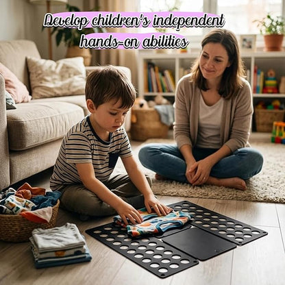 Mini Toddler Shirt Folding Board & Shirt Folder (Ages 1-7), Small Portable Clothes Folder, Build Independence & Fine Motor Skills