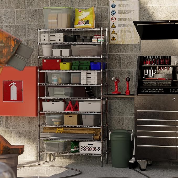 14" Deep x 42" Wide x 86" Height Wire Shelving Kit | 10-Tier | NSF Commercial Storage Rack Unit