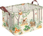 Woodland Animal Storage Basket Waterproof Canvas Toy Storage Bin Home Forest Decor Collapsible Outdoor Basket with Leather Handles Woodland Decor Blanket Baskets For Closets,Bedrooms,Gifts Baskets