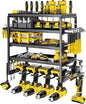 Power Tool Organizer, 5 Layer Drill Holders Wall Mount, Heavy Duty Metal Organizers and Storage Rack for Garage Organization, Tools Shelves with Screwdriver Plier Hammer Holder, Black