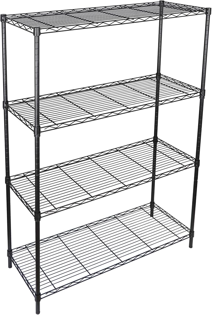 ZENY 4-Shelf Adjustable, Heavy Duty Storage Shelving Unit, Steel Organizer Wire Rack, Storage Rack with Leveling Feet for Kitchen Office Garage