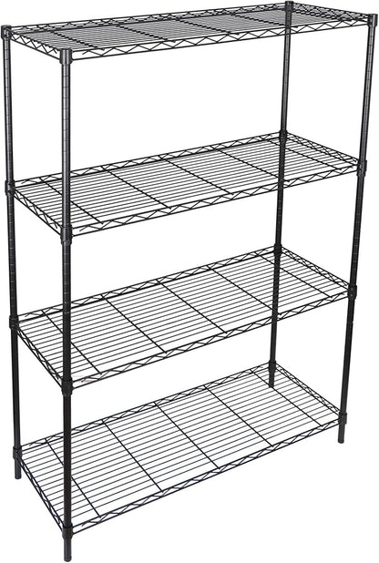 ZENY 4-Shelf Adjustable, Heavy Duty Storage Shelving Unit, Steel Organizer Wire Rack, Storage Rack with Leveling Feet for Kitchen Office Garage