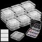 29 PCS Nail Boxes with 4 Pack Tape, Clear Acrylic Nail Display Box for Storage; 1 Large Storage Box with Lid and 24 Art Boxes for Art Home Beauty Salon