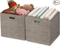 Posprica Foldable Storage Bins,13×13 Storage Cubes Basket Containers for Shelf Cabinet Bookcase Boxes,Thick Fabric Drawers - Set of 2, Coffee