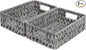 GRANNY SAYS Wicker Baskets for Storage, Waterproof Storage Baskets, Odorless Wicker Basket with Handles, Decorative Storage Containers, Gray Basket for Pantry Storage, 2-Pack