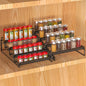 4 Tier Spice Rack Organizer for Cabinet, Black (2 PCS S&L) Seasoning Organizer Rack for Inside Cabinets, Countertop, Pantry Storage