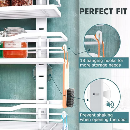 Eastherry Over The Door Pantry Organizer，9-Tier Over The Door Organizer with Adjustable Basket，Metal Hanging Pantry Organizers and Storage for Kitchen, Back of Door Seasoning Rack