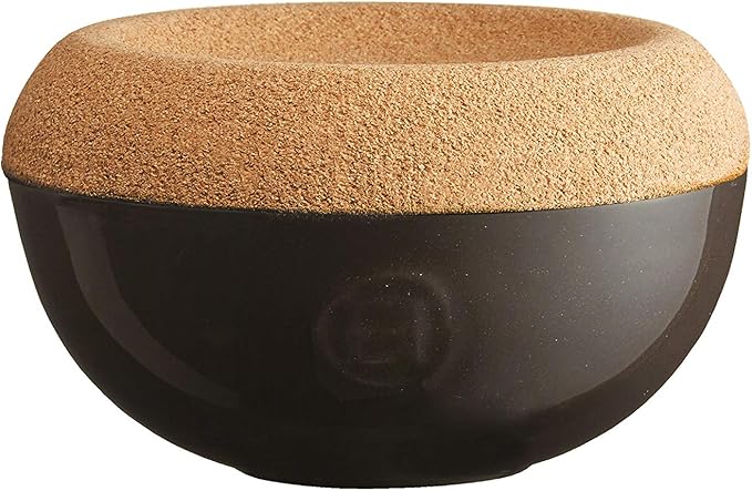 Emile Henry Salt Pot, Ceramic, Charcoal, 14,6 x 14,6 x 8,6 cm