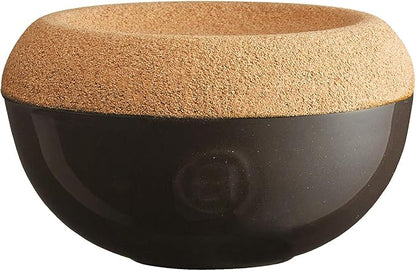 Emile Henry Salt Pot, Ceramic, Charcoal, 14,6 x 14,6 x 8,6 cm