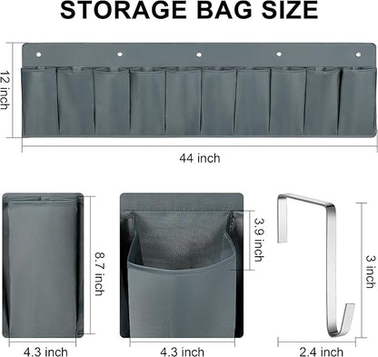 2 Pack RV Hanging Shoe Organizer, 10 Pockets Storage With Sturdy Hooks, Bed Organizer for Shoes, Toys and Tool Accessories, Grey