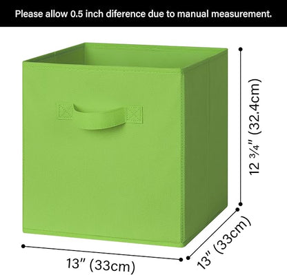 GRANNY SAYS 13 Inch Cube Storage Bins, Colorful Cube Storage Organizer, Fabric Storage Bins, Storage Cubes for Shelves, Closet, Toy Storage Bins for Kids Room, Play Room, Rainbow, 6-Pack