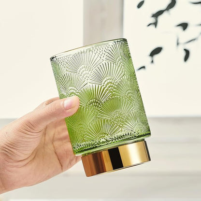 Makeup Brush Holder Organizer,Toothbrush Holders,Desk Pen Pencil Holder,Multifunctional Vintage Glass Brush Cup（A41-1-US）