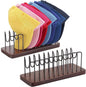 Hat Organizer for Baseball Caps, Hat Rack Stand for 20 Hats Wood Metal Hat Holder Storage Baseball Cap Organizer for Closet Dresser Desk (Brown, 2 Packs)