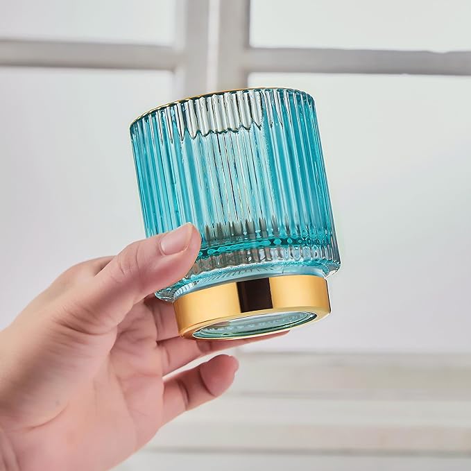Makeup Brush Holder Organizer,Toothbrush Holders,Desk Pen Pencil Holder,Multifunctional Vintage Glass Brush Cup(A3-29-US)