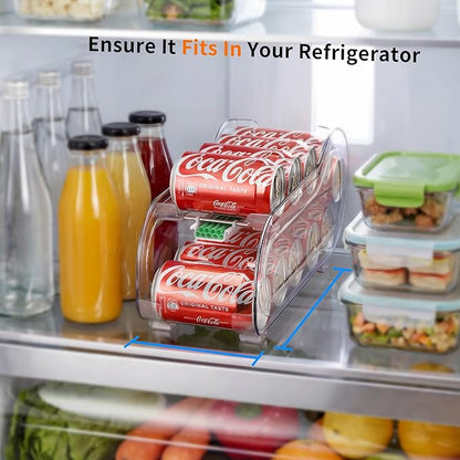 Soda Can Organizer for Refrigerator, Drink Organizer for Fridge, Automatic Rolling Can Dispenser Holder, Organize 10 Pcs Standard 11.15oz or 12oz Short Cans (1 Pack)