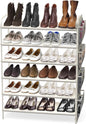 Simple Houseware 6-Tier Shoe Rack Storage Organizer w/Side Hanging Bag, White